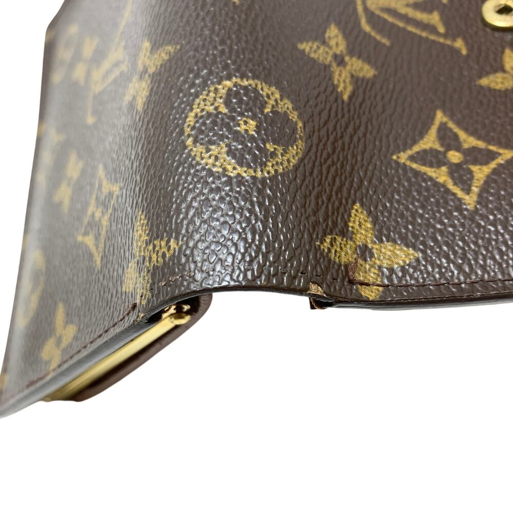 Vintage Louis Vuitton Monogram Kisslock Wallet Bifold Brown Signature Canvas - Picture 5 of 8